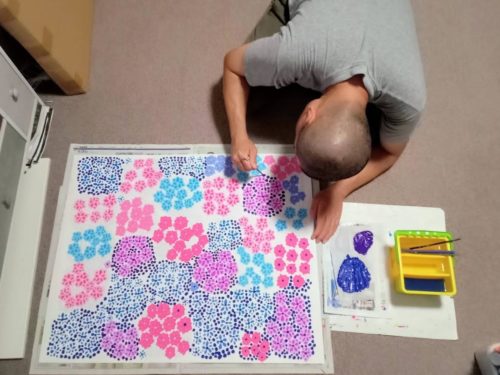 アジサイを描く